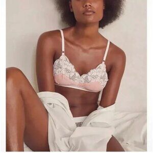 NWT $38 HAH Ladies Lounge Bralette Copper Rose Pink Lacy Romantic Coquette XS
